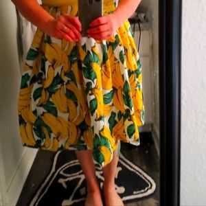 Pinup banana flare skirt tiki